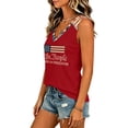 thumbnail image 4 of 4Th of July Shirts Women Summer Sleeveless Tops Funny Ladies V Neck Patriotic Tshirts American Flag Graphic Tees, 4 of 5
