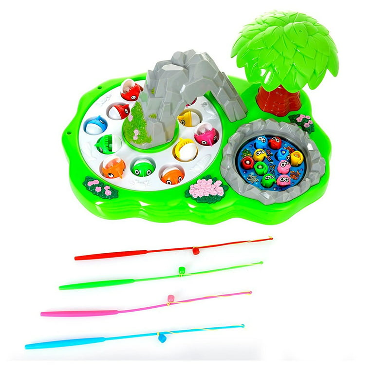 barhee Fishing Game Toy for Kids, Electronic Toy Fishing Set with Slideway  & Magnetic Pond, 1
