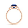thumbnail image 2 of ANGARA Lab Grown 1.6 Ct Blue Sapphire & Diamond 3 Stone Engagement Ring for Women in 14K Rose Gold (Size-7mm) | September Birthstone, Anniversary Jewelry Gift for Women | Lab-Grown Blue Sapphire Ring, 2 of 8