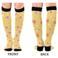 thumbnail image 4 of FORMRS Womens Knee High Socks Casual Long Thick Travel Daily Wear, 1 Pair, Yellow Stars, 4 of 6