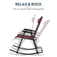 thumbnail image 4 of Best Choice Products Folding Outdoor Zero Gravity Rocking Lounge Chair w/ Headrest Pillow - Burgundy, 4 of 8