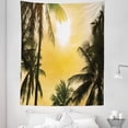 thumbnail image 1 of Trees Tapestry, Palm Leaves and Sun Summer Nature Tropical Skyscape Exotic Themed Print, Fabric Wall Hanging Decor for Bedroom Living Room Dorm, 5 Sizes, Mustard and Evergreen, by Ambesonne, 1 of 1