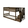 thumbnail image 3 of Max & Lily Solid Wood Twin over Twin Low Bunk Bed for Kids with Staircase, Walnut, 3 of 12