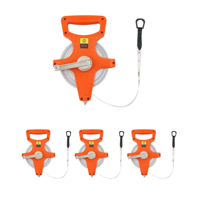 Cinta métrica QWORK de fibra de vidrio, 1,5 cm x 50 m, paquete de 4 unidades