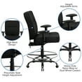 thumbnail image 5 of Emma + Oliver 400 lb. Big & Tall Black Fabric Rectangle Back Ergonomic Draft Chair, Arms, 5 of 12