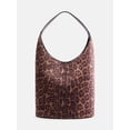 thumbnail image 2 of Scenario Women's Faux Suede Bucket Handbag, Leopard Print, 2 of 5