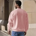 thumbnail image 3 of GrmtClth Men's Crewneck Sweatshirts Relaxed Fit Long Sleeve Pullover Warm Soft Sweatshirt 2025 Fall Winter Pink L, 3 of 4