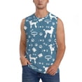 thumbnail image 2 of Lsque Poodle Dog Print Men's Cotton Blend Sleeveless Muscle Shirts (S-3XL)- Moisture Wicking, Odor Protection, UPF 30+,Small, 2 of 8