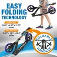 thumbnail image 3 of SereneLife Folding Kick Scooter w/ Big Wheels for Adults and Kids, Graffiti, 3 of 6