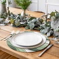thumbnail image 6 of Round Placemats Ombre Sage Green 15 inch Set of 6 Table Mats for Dining Table Abstract Ocean Wave Coastal Heat Resistant Non-Slip Kitchen & Home Decorative Place Mat Set, 6 of 8