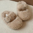 thumbnail image 2 of HUANBAI Cozy Lined Slippers For Girls Warm Indoor Outdoor Soft Sole Winter Booties With Comfortable Kids Slide On Shoes For Toddler And Little 5.5-6 Years, 2 of 6