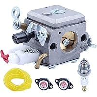 Carburetor 5‑Piece Replacement Kit for Husqvarna 340 / 350 / 346XP / 353 Chainsaws – Carburetor   Fuel Line   Primer Bulb   Spark Plug   Fuel Filter (Replace 503283210)