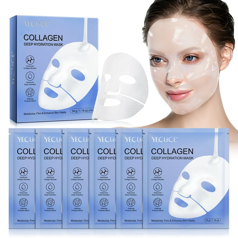 Yecuce 18 Pcs Bio Collagen Deep Hydration Mask,Anti-Aging