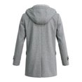 thumbnail image 7 of Men's Hooded Double Breasted Wool Blend Coat Mid-Length Windproof Overcoat Casual Winter Warm Trench Coat With Pockets Grey M, 7 of 7