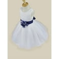 thumbnail image 4 of iEFiEL Kids Toddler Girls Navy Blue Flower Girls Dress Formal Wedding Pageant Party Dress, 4 of 7