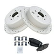 thumbnail image 2 of TRQ Rear Performance Brake Pad & Rotor Kit Brake Pads Brake Rotors Set Semi-Metallic Vented Premium G-Coated Fits Select 2009-2013 Subaru Forester 2008-2014 Impreza 2010-2014 Legacy Outback, 2 of 5