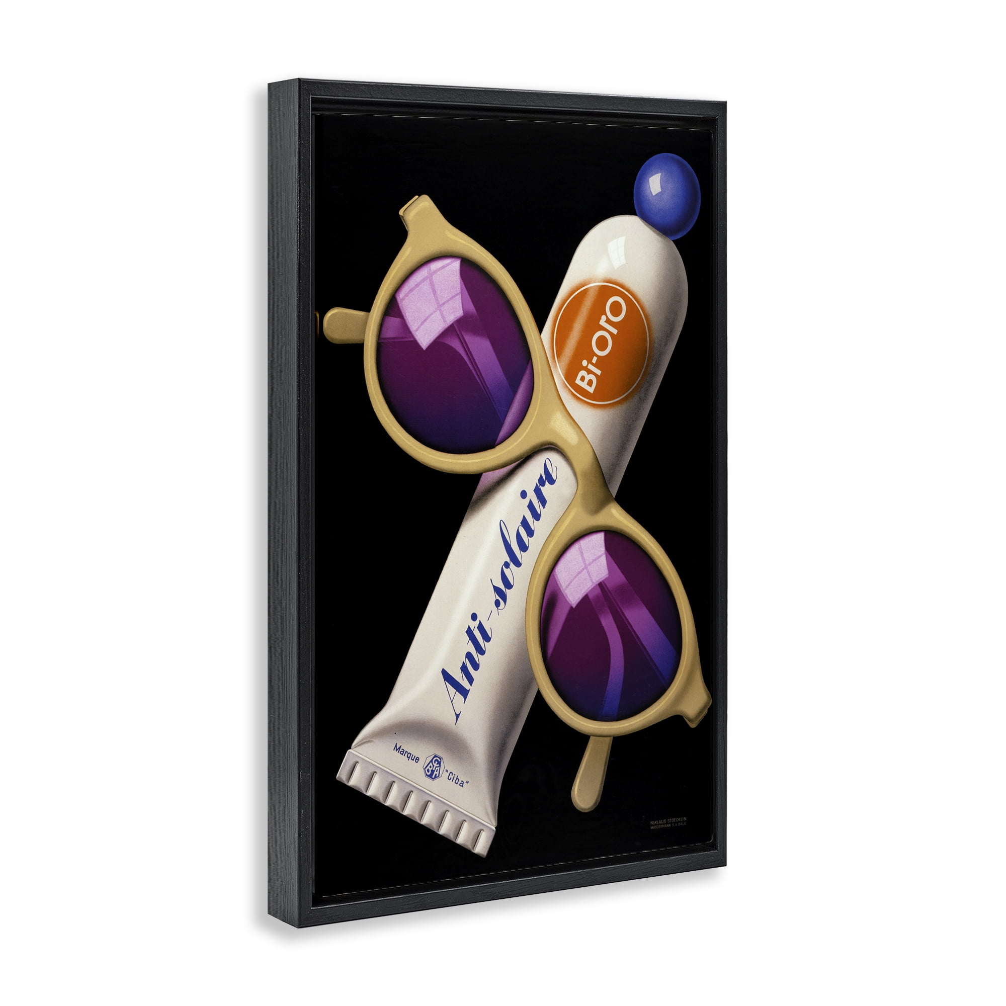 Stupell Industries Sunblock & Sunglasses Black Framed Floater Canvas Wall Art, design by Print Collection