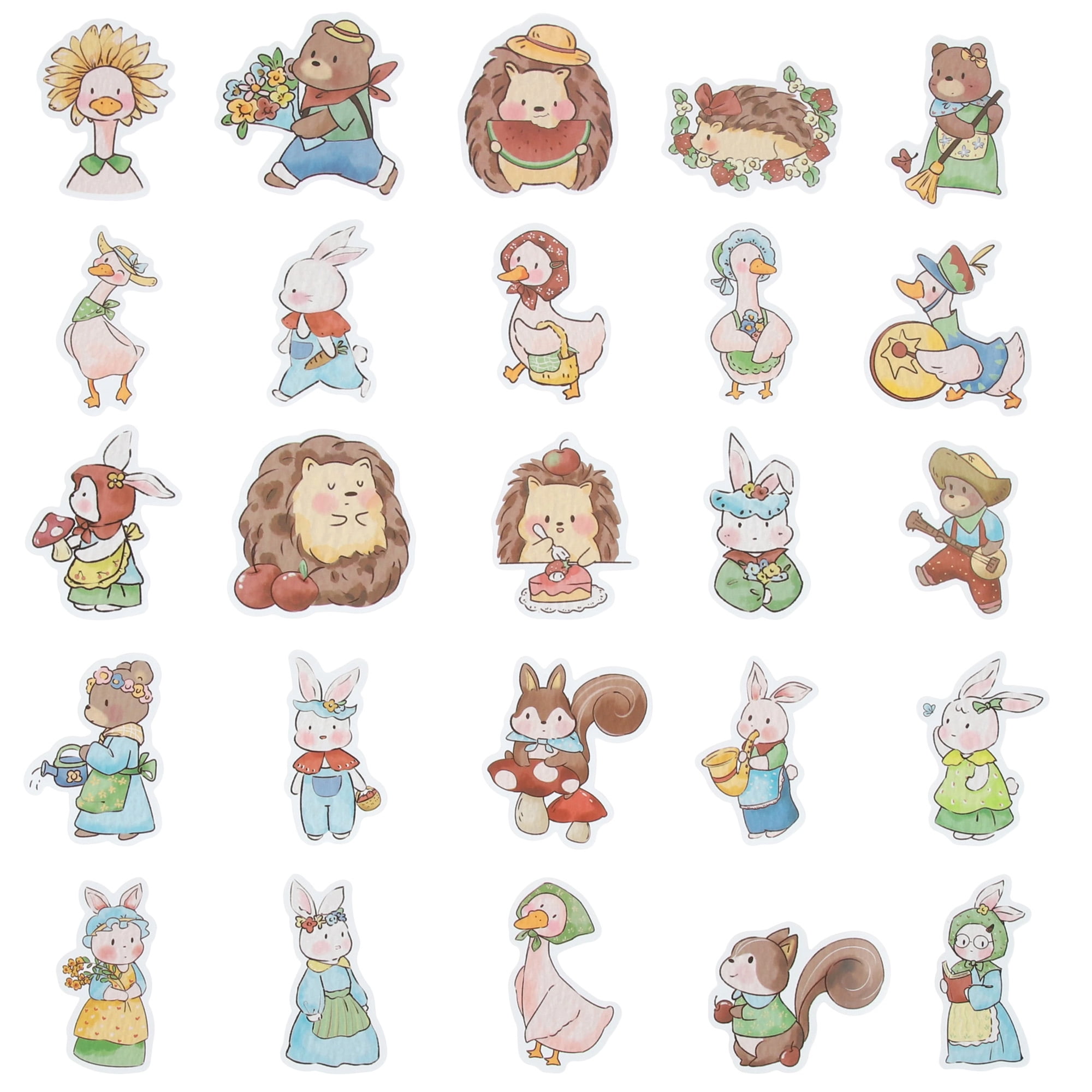 Unique Bargains Waterproof Reading Stickers for Laptop Water Bottle Forest Animals