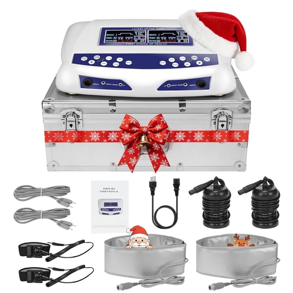 Máquina de Baño de Pies Dual Iónica Desintoxicante Veicomtech, Pantalla LCD, Sistema para 2 Personas con Cinturones y Correas para la Cintura