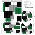 thumbnail image 2 of Blue Geometric Shower Curtain Set with Toilet Lid Cover and Non-Slip Rugs for Bathroom, Black White Grey Checkered 4 Pcs Shower Curtain, Modern Abstract Bathroom Set with 12 Hooks, 2 of 7