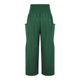 thumbnail image 2 of Yubnlvae 2025 Women's High Waist Linen Beach Pants Wide Leg Harem Trousers with Pockets | Folk Style Casual & Vacation Style, Green1, Xl, 2 of 9