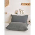 thumbnail image 3 of Move Over Dark Grey Pillowcases Queen, Soft Washed Microfiber Pillow Cover Set of 2, Solid Pattern, 2 Pack, 3 of 7