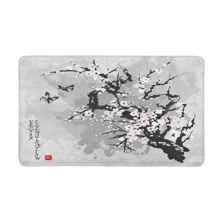 Pop Spring Sakura Cherry Blossom Doormat Indoor Entrance Rug