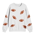 thumbnail image 5 of Game Day Sweatshirt Women Long Sleeve Crew Neck Fall Fashion Must Haves Solid Color Shirt Loose Fit Tops Football Print Sports Pullover Sweaters Hiking Football Season Shirts Workout Tops Gift White, 5 of 5