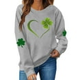 thumbnail image 2 of Eiyaclvo Womens St. Patrick's Day Sweatshirts Shamrock Love Heart Graphic Sweatshirts Crewneck Long Sleeve Pullover Tops Irish Festival Sweat Shirts, 2 of 4