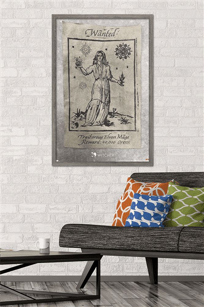Netflix The Witcher Season 2 - Wanted Elven Mage Wall Poster, 22.375" x 34", Framed