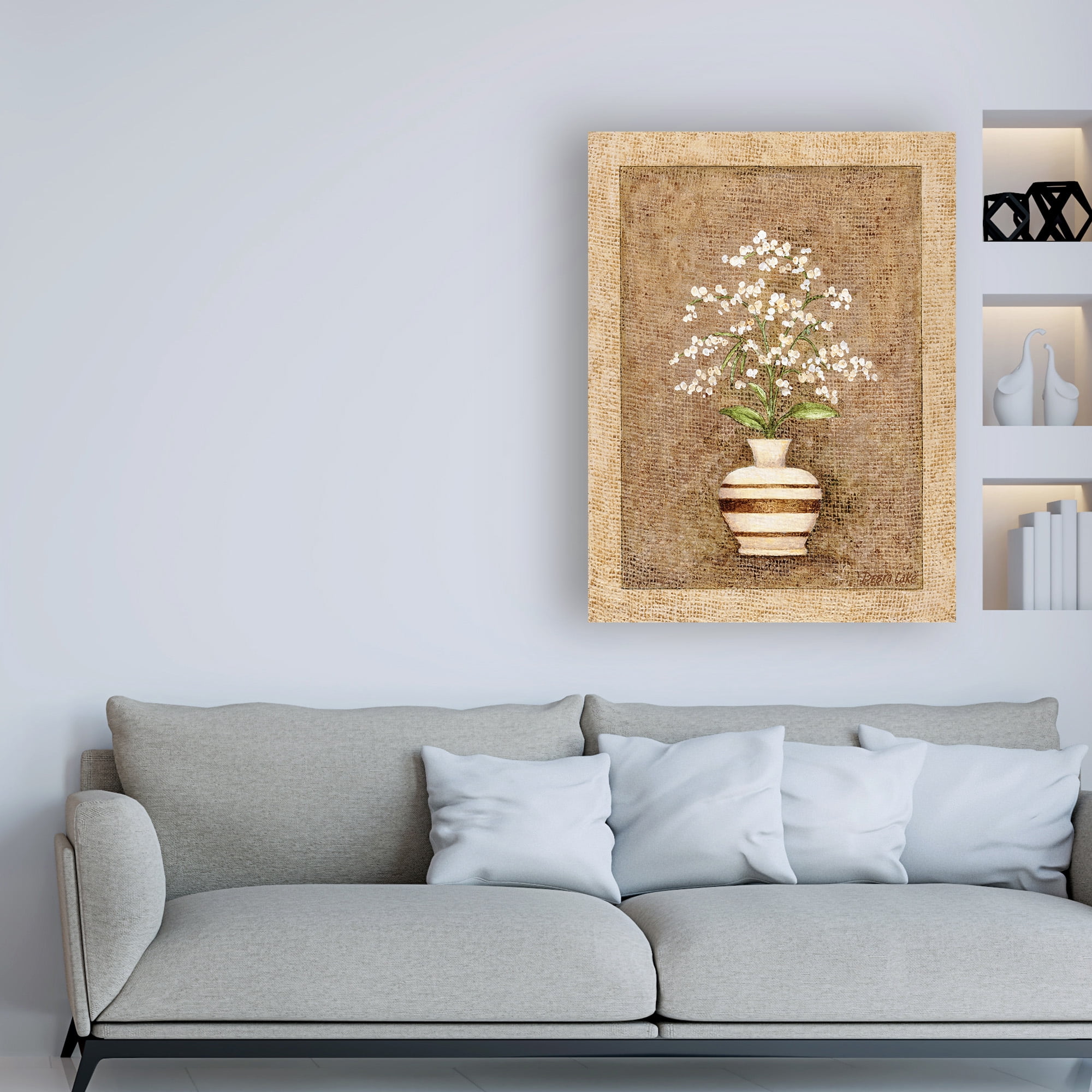 Trademark Fine Art 'A Vase on Linen' Canvas Art by Debra Lake