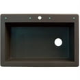 thumbnail image 3 of Transolid Radius 33in x 22in silQ Granite Drop-in Single Bowl Kitchen Sink with 4 CBDE Faucet Holes, In Espresso, 3 of 4