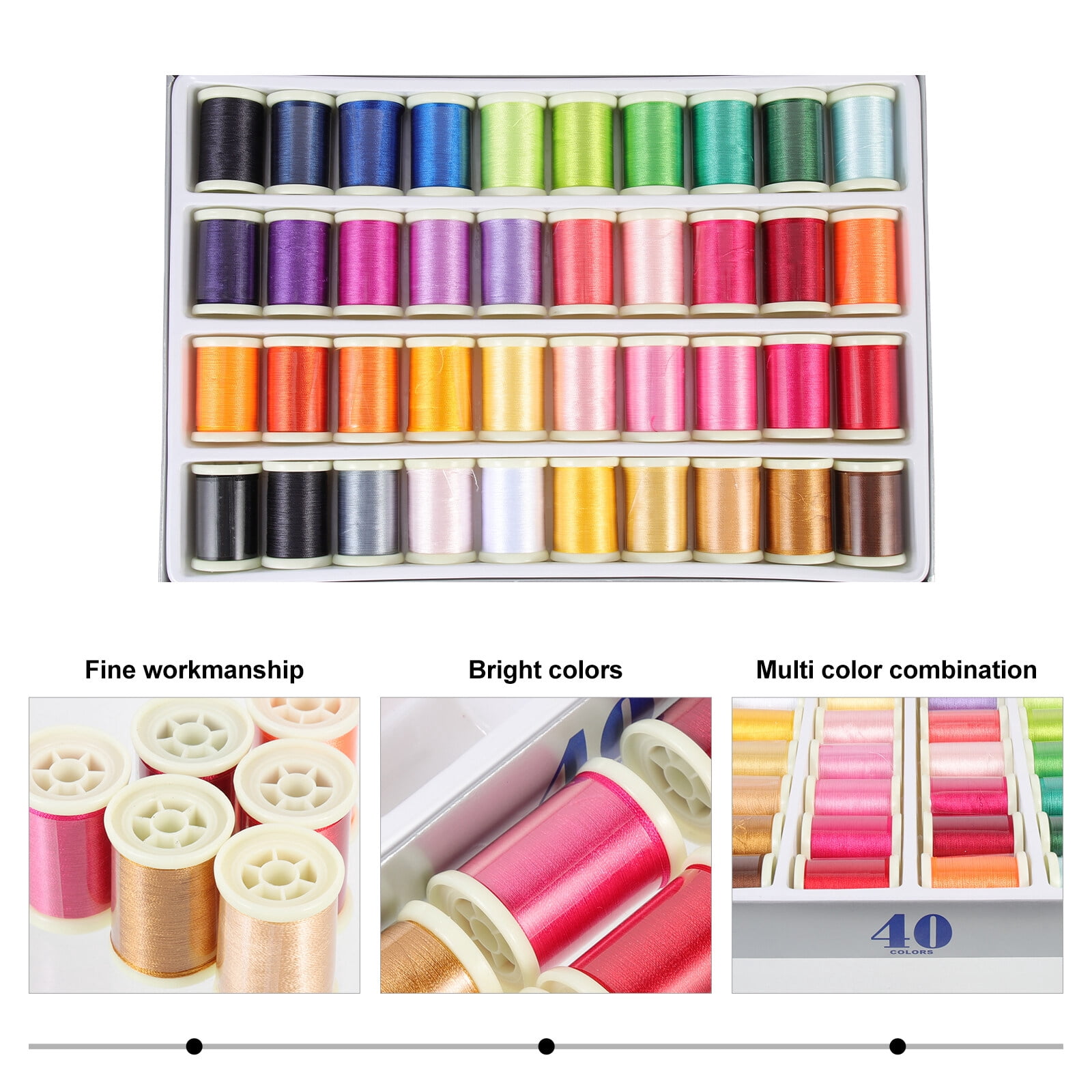 Tersarium 40 Rolls of Embroidery Thread DIY Embroidery Thread Colorful Sewing Thread Embroidery Kit