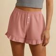 thumbnail image 2 of Levmjia Women's Casual Shorts Printed Pants Solid Color High Waist Elastic Waistband With Pockets Yoga Beach Vacation and Daily Wear Summer, 2 of 9