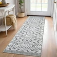 thumbnail image 1 of KILOCOCO Boho Kitchen Runner Rug 2x6 Washable Runner Rug, Soft Runners for Hallways Non Slip Printed Distressed Laundry Room Rug, Low-Pile Rug for Entryway/Bedroom/Living Room, Grey White Blue, 1 of 7