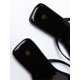 thumbnail image 3 of 1pair Women's Black Square Toe Flat Slipper, Summer/Beach Style, Trendy Flat Sandals With Toe Ring, 3 of 5