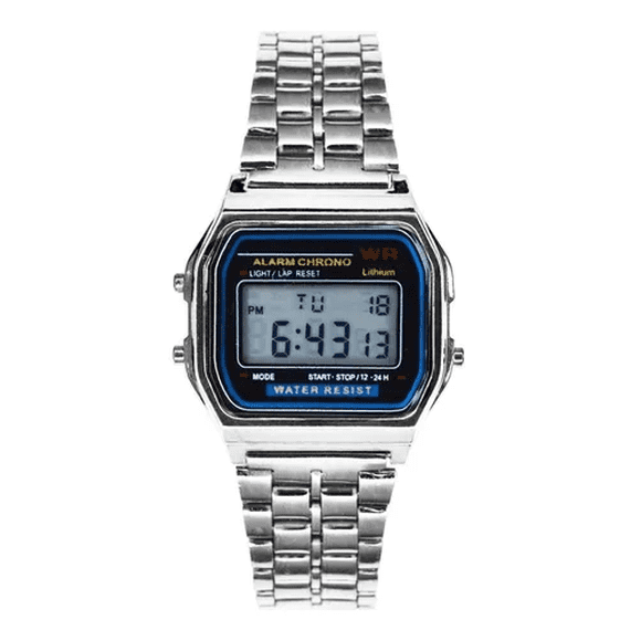 Reloj Retro de Metal Unisex Plata Malubero Malu1821