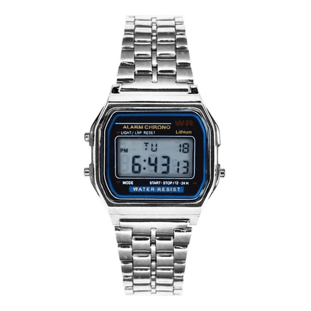 Reloj Retro de Metal Unisex Plata Malubero Malu1821