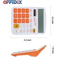 thumbnail image 2 of Calculadora de escritorio OFFIDIX, energía solar, batería, portátil, 12 dígitos, pantalla LCD grande, calculadora de mano diaria y oficina (naranja), 2 of 3