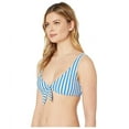 thumbnail image 2 of Ralph Lauren COBALT Coastal Stripe Tie Front Bikini Swim Top, US Large, 2 of 4