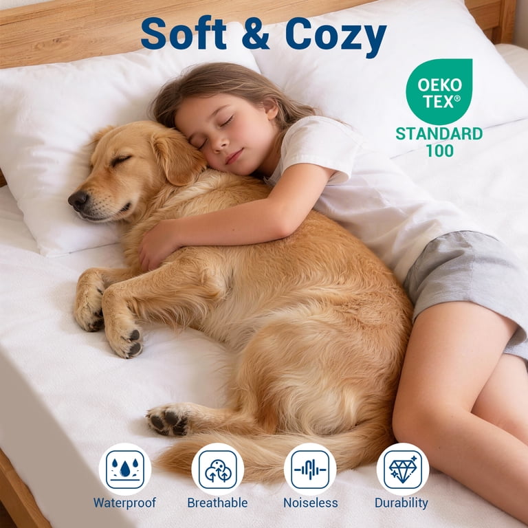 Ophanie Twin Waterproof Mattress Protector, High-Density photo 3