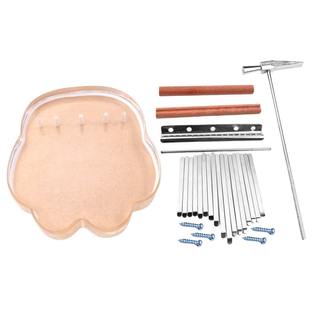 17-Tone Kalimba Finger Piano Kit with Keyboard Stand and Assembly Accessories for Kids and Beginners