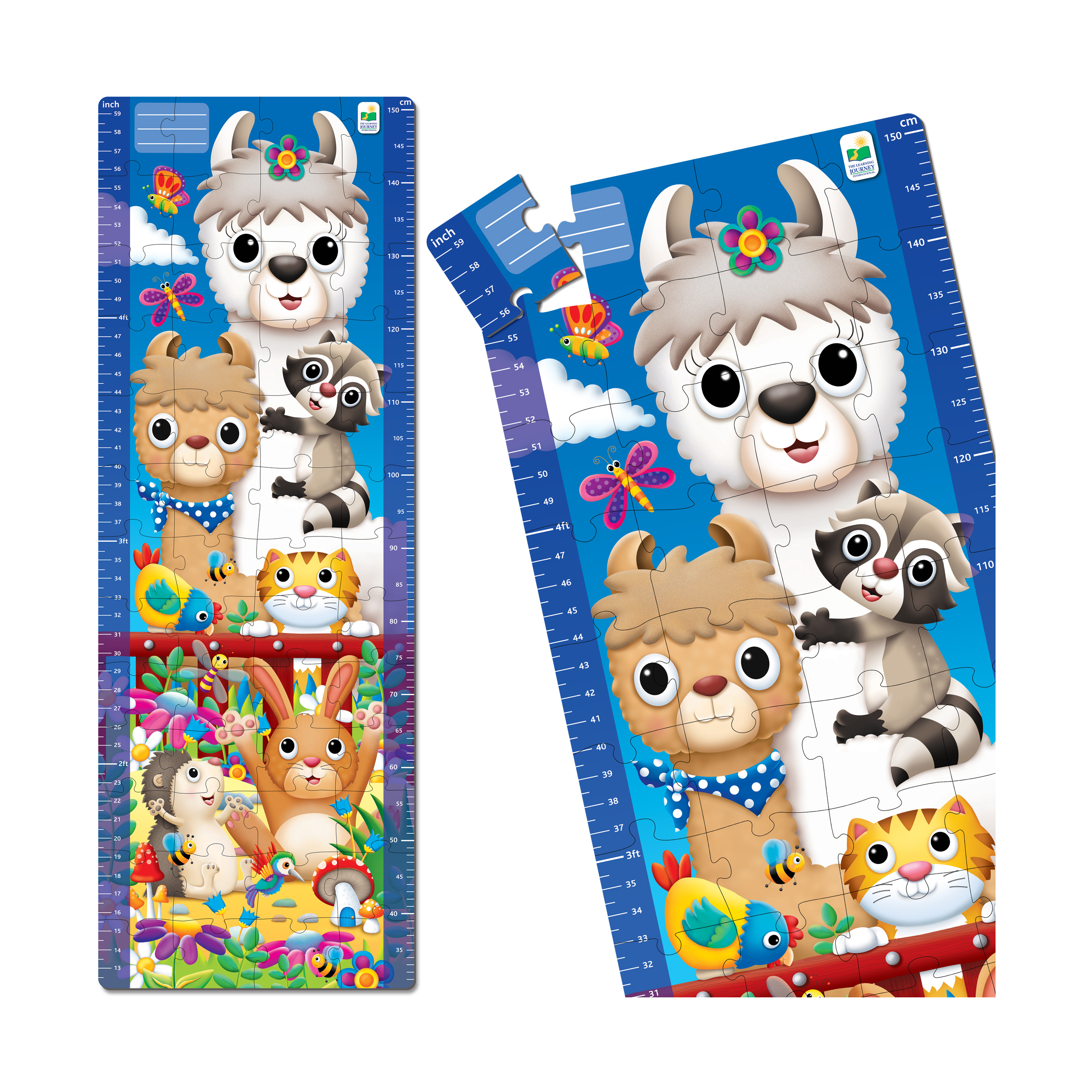 The Learning Journey Long & Tall Puzzles - Animal Friends Growth Chart: 50+ Pcs