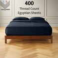 thumbnail image 2 of 6-PC Queen XL Egyptian 400-TC Cotton Sheet Set - 15" Deep Pockets with 1 Fitted Sheet, 1 Oversized Flat Sheet 4 Pillowcases - Navy Blue, 2 of 7