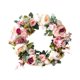 thumbnail image 3 of Corona para puerta principal con flores artificiales, adorno colgante redondo de 38 cm (15 pulgadas). Rosa, 3 of 9