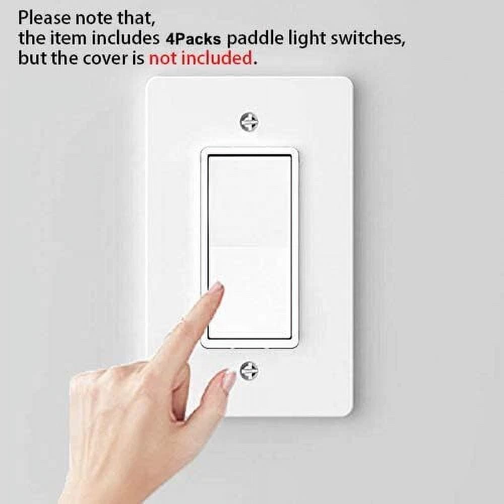 4Pk 3Way Wall Light Switch On/Off Rocker Paddle Switch 15A Commercial Grade,Home