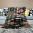 thumbnail image 2 of ONETECH  Chinoiserie Charcoal Coral Pagoda Bed Throws Blankets Chinoiserie Soft Flannel Throw Blanket Pagoda and Flower Asian Style Flannel Blankets Cosy Soft Warm Sofa Throw Blanket, 2 of 6