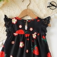 thumbnail image 6 of Ugoldhm Baby Girls Strawberry Print Lace Ruffle Sleeve Dress - Casual Summer A-Line Dress for Infants, 6 of 7