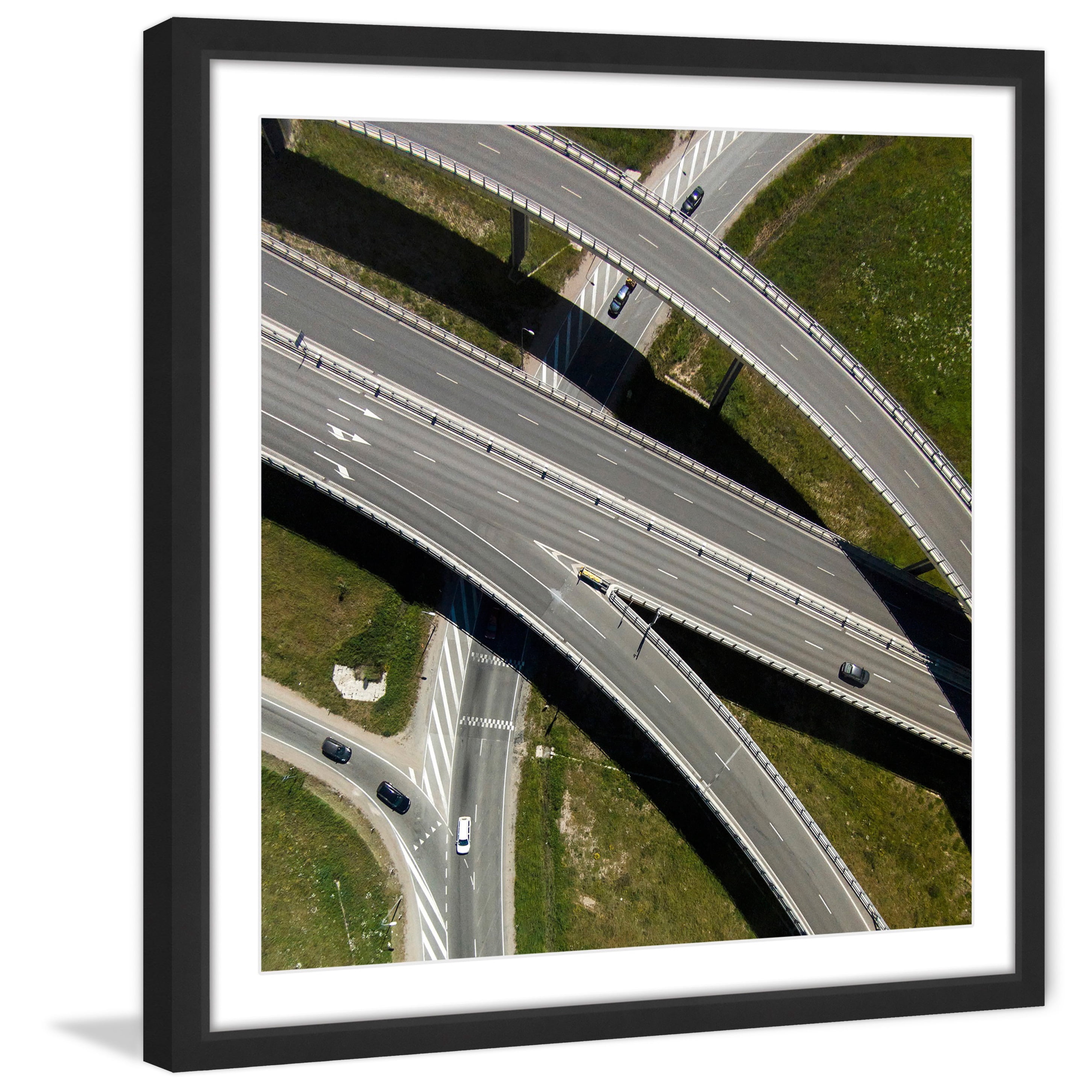 Marmont Hill "Highways" By Karolis Janulis Framed Painting Art Print, 18.0" x 1.5"