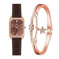 thumbnail image 1 of Montre Mode Femme Horloge Bracelet en Cuir Décontractée Robe Poignet Cristal, 1 of 8